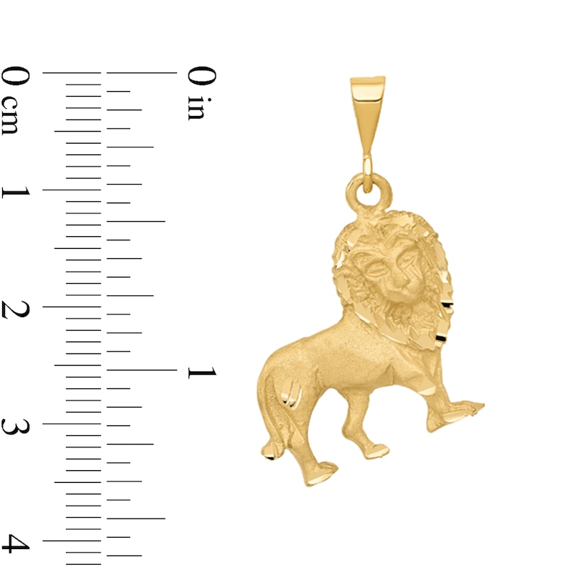 Main Image 2 of Lion Necklace Charm in Solid 14K Gold