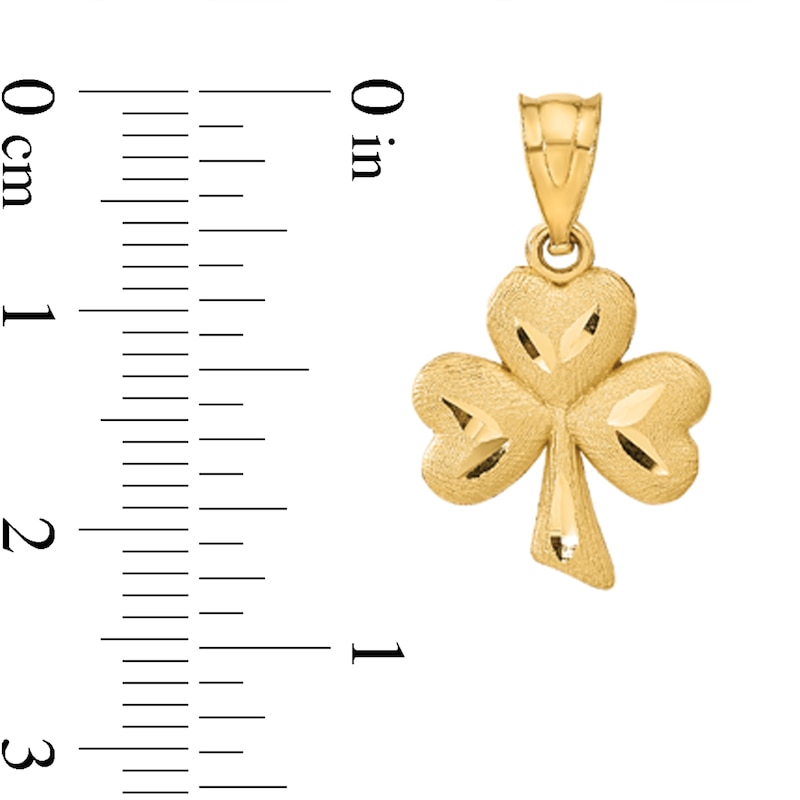 Main Image 2 of Shamrock Necklace Charm in Solid 14K Gold