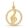 Thumbnail Image 1 of Treble Clef Circle Charm in Solid 14K Gold