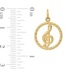 Thumbnail Image 2 of Treble Clef Circle Charm in Solid 14K Gold