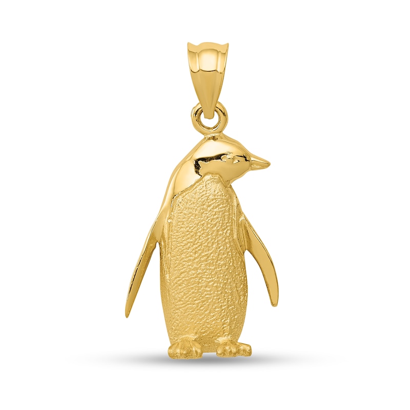 Main Image 1 of Penguin Necklace Charm in Solid 14K Gold