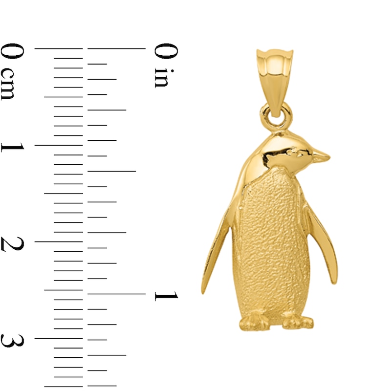 Main Image 2 of Penguin Necklace Charm in Solid 14K Gold