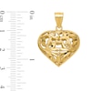 Thumbnail Image 2 of 3-D Ornate Cutout Heart Necklace Charm in Hollow 14K Gold