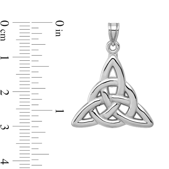 Trinity Knot Necklace Charm in Solid 14K White Gold