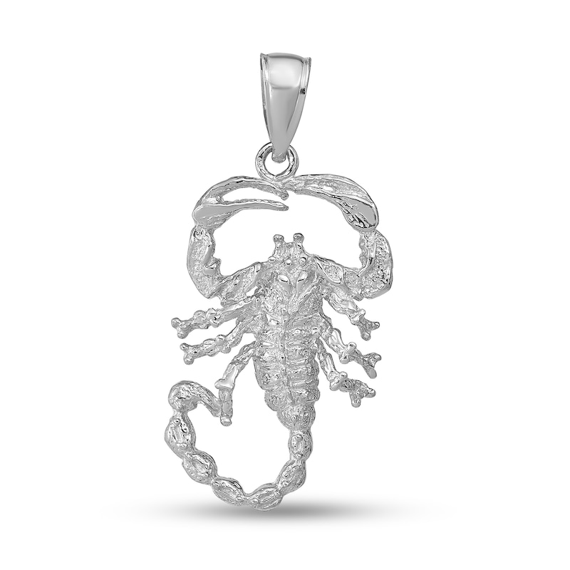 Main Image 1 of Scorpion Necklace Charm in Solid 14K White Gold