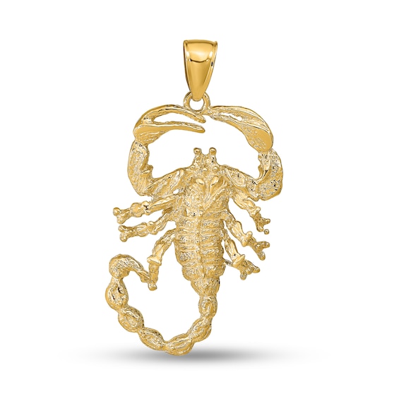 Scorpion Necklace Charm in Solid 14K Gold