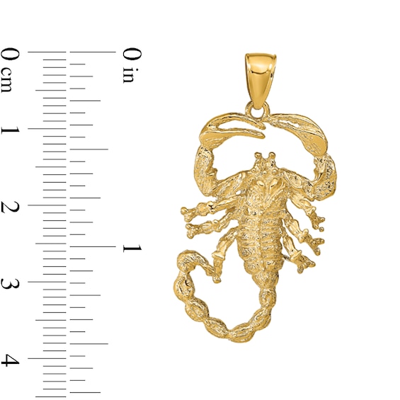 Scorpion Necklace Charm in Solid 14K Gold
