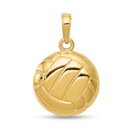 Volleyball Necklace Charm in Solid 14K Gold