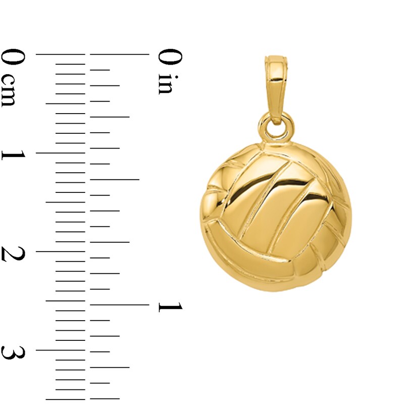 Main Image 2 of Volleyball Necklace Charm in Solid 14K Gold