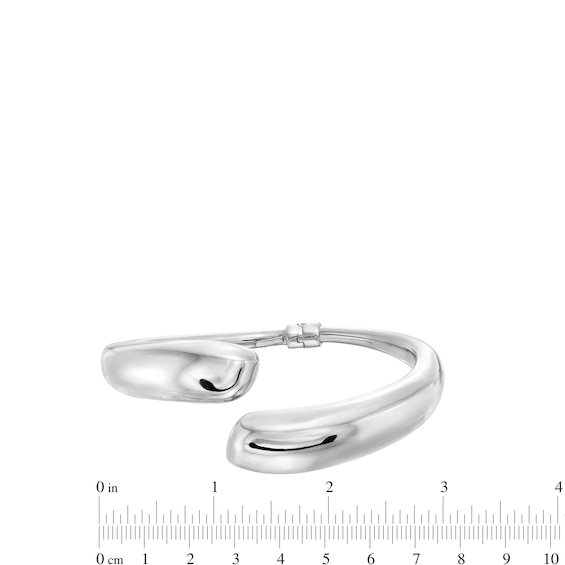 Bypass Open Bangle in Hollow Sterling Silver - 6.5"
