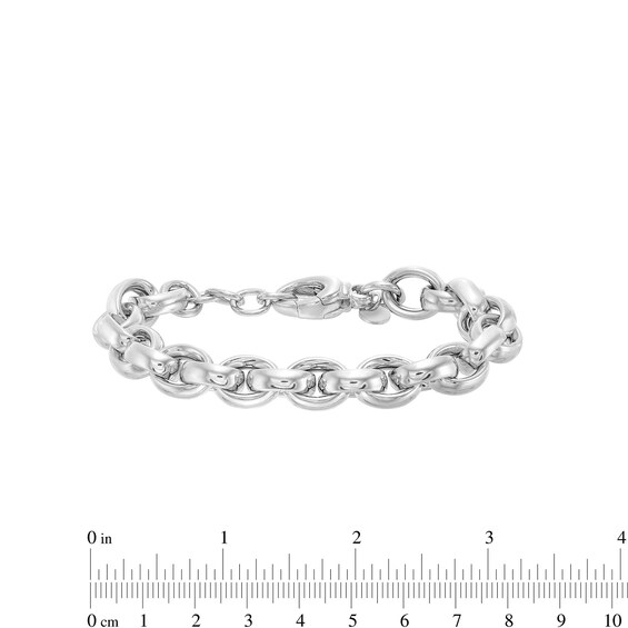 9.8mm Rolo Chain Bracelet in Hollow Sterling Silver - 8"