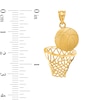 Thumbnail Image 2 of Diamond-Cut Basketball and Net Necklace Charm in Solid 14K Gold