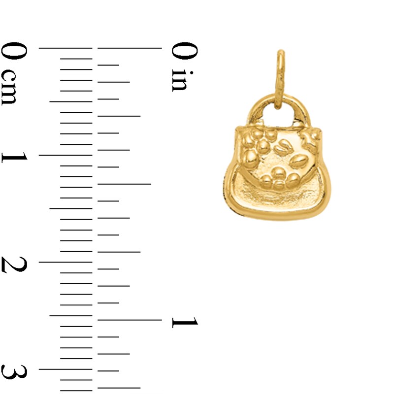 Main Image 2 of 3-D Purse Charm in Hollow 14K Gold