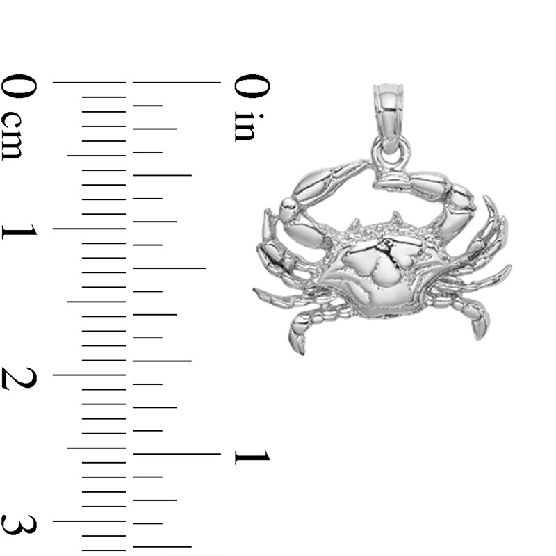 Main Image 2 of Blue Crab Necklace Charm in Solid 14K White Gold