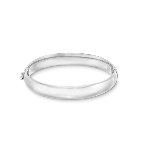 10.0mm Tube Hinged Bangle in Hollow Sterling Silver