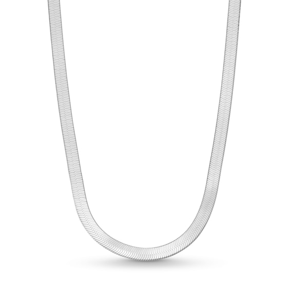 4.5mm Diamond-Cut Herringbone Chain Necklace in Solid Sterling Silver - 20"