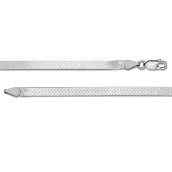 4.5mm Diamond-Cut Herringbone Chain Necklace in Solid Sterling Silver - 20"