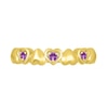 Thumbnail Image 4 of Lab-Created Birthstone Alternating Heart Ring in 10K Gold (3 Stones)