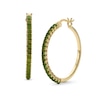 Thumbnail Image 1 of Jade Hoop Earrings in Sterling Silver with 18K Gold Plate