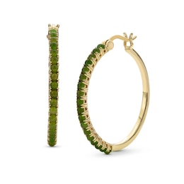 Jade Hoop Earrings in Sterling Silver with 18K Gold Plate