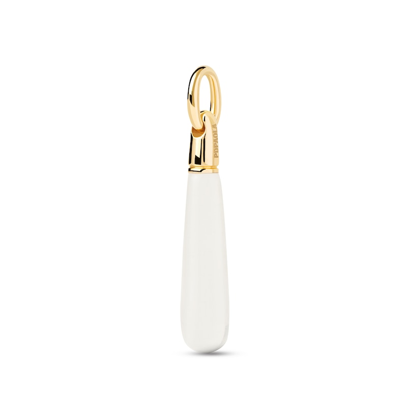 Main Image 1 of PDPAOLA™ at Zales ICONS White Quartz Medium Teardrop Hoop Earring and Necklace Charm in Sterling Silver with Gold Plate