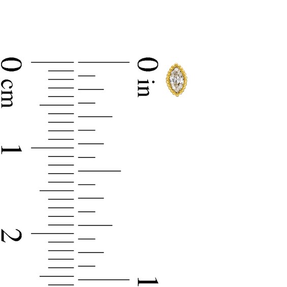 Diamond Accent Marquise Tube Cartilage Single Stud Earring in 14K Gold