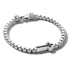 Thumbnail Image 1 of Vera Wang Men 1/4 CT. T.W. Black Diamond Sideways Cross Box Chain Bracelet in Sterling Silver - 8.5"