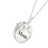 Thumbnail Image 2 of Swiss Blue Topaz and 1/20 CT. T.W. Diamond "Mom" Family Tree Disc Pendant in Sterling Silver