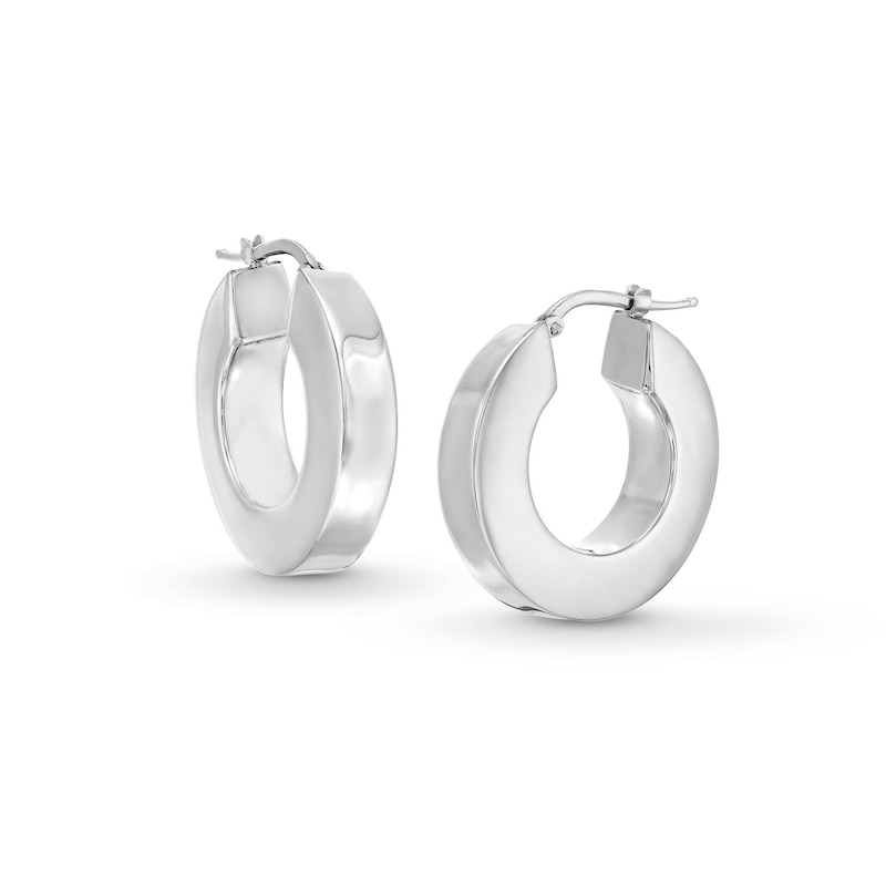 Main Image 1 of 27.1mm Square Tube Hoop Earrings in Hollow Sterling Silver