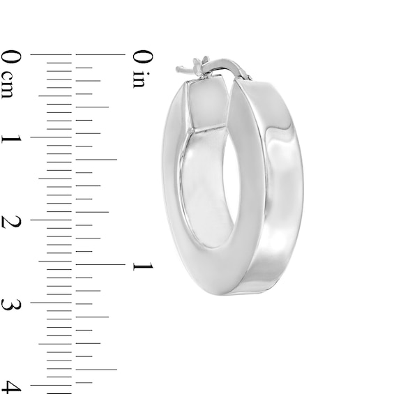 27.1mm Square Tube Hoop Earrings in Hollow Sterling Silver