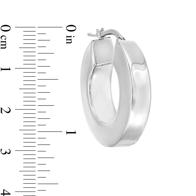 Main Image 3 of 27.1mm Square Tube Hoop Earrings in Hollow Sterling Silver