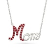 Thumbnail Image 1 of Lab-Created Ruby &quot;Mom&quot; Necklace in Sterling Silver