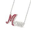Thumbnail Image 2 of Lab-Created Ruby &quot;Mom&quot; Necklace in Sterling Silver