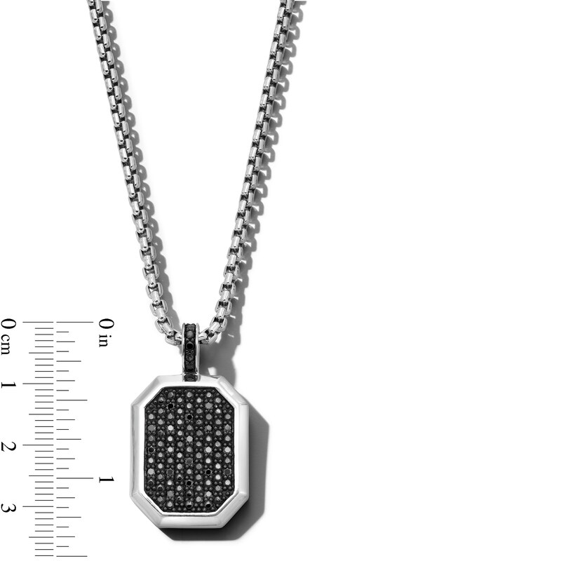 Main Image 3 of Vera Wang Men 1/3 CT. T.W. Black Diamond Octagon Pendant in Sterling Silver - 22"