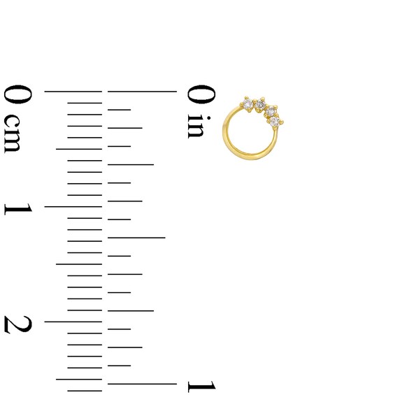 Diamond Accent Circle Tube Cartilage Single Stud Earring in 14K Gold