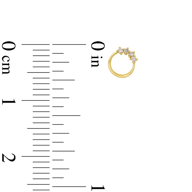 Main Image 2 of Diamond Accent Circle Tube Cartilage Single Stud Earring in 14K Gold