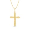 Thumbnail Image 1 of Textured Flared Cross Pendant in Sterling Silver with 14K Gold Plate
