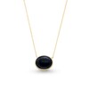 Thumbnail Image 1 of Sideways Oval Onyx Solitaire Necklace in Sterling Silver with 18K Gold Plate