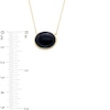 Thumbnail Image 3 of Sideways Oval Onyx Solitaire Necklace in Sterling Silver with 18K Gold Plate