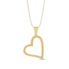Thumbnail Image 1 of Tilted Textured Open Heart Pendant in Sterling Silver with 14K Gold Plate