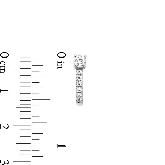 1/2 CT. T.w. Diamond Hoop Earrings in 10K White Gold