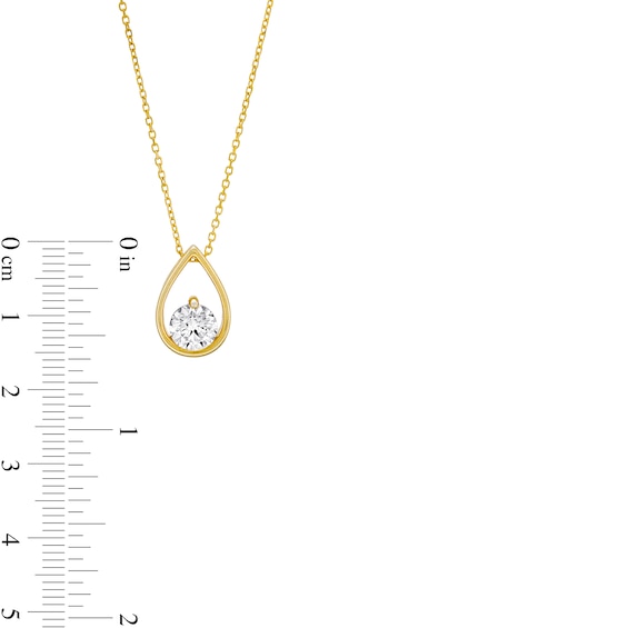 1 CT. Certified Lab-Grown Diamond Solitaire Open Teardrop Pendant in 14K Gold (F/Si2)