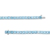 Thumbnail Image 3 of 4.0mm Princess-Cut Swiss Blue Topaz Tennis Bracelet in Sterling Silver - 7.5"