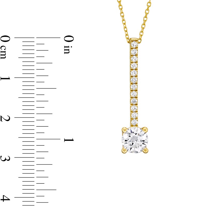 Main Image 3 of 1-1/6 CT. T.W. Certified Lab-Grown Diamond Stick Drop Pendant in 14K Gold (F/SI2)