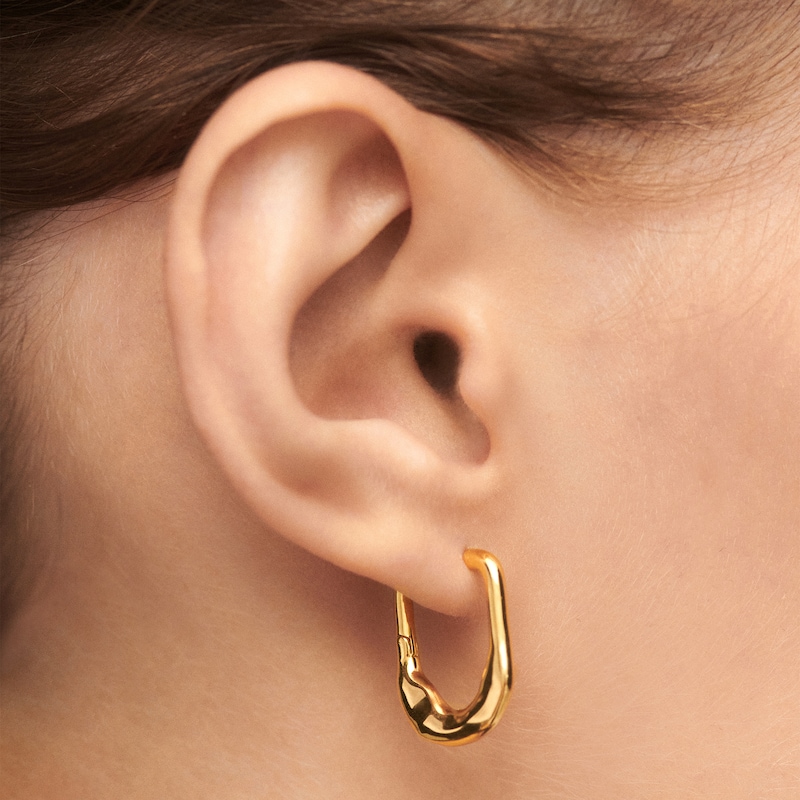 Main Image 2 of PDPAOLA™ at Zales Abstract Square Hoop Earrings in Sterling Silver with 18K Gold Plate