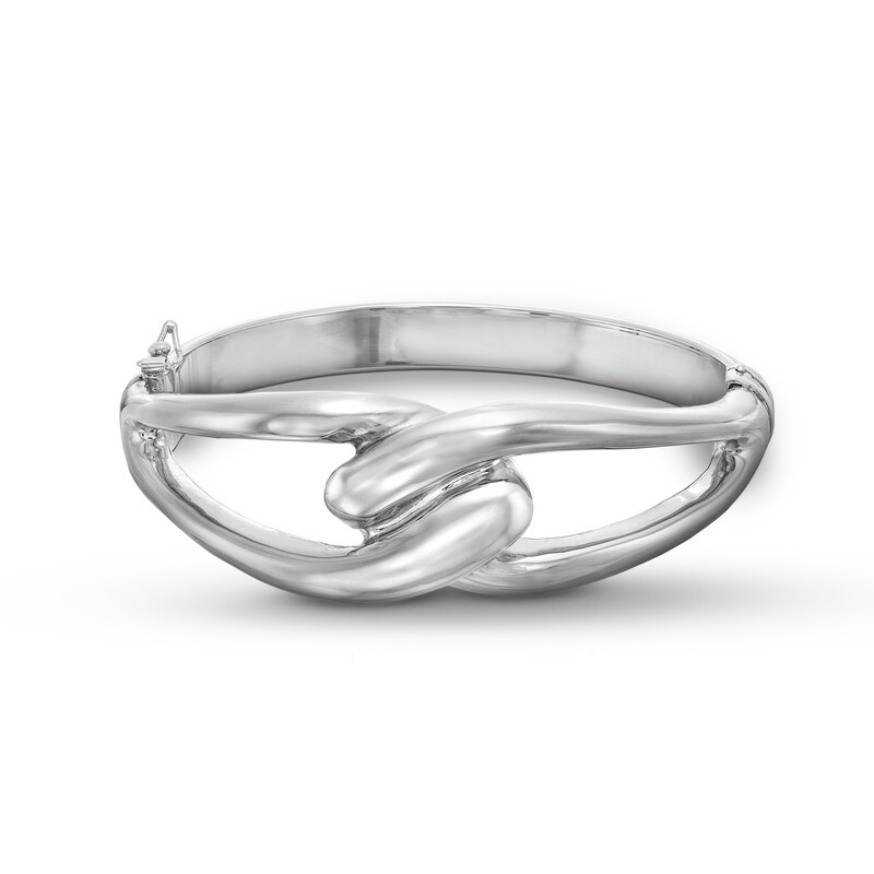 Main Image 1 of Interlocking Knot Bangle in Hollow Sterling Silver - 6.5"
