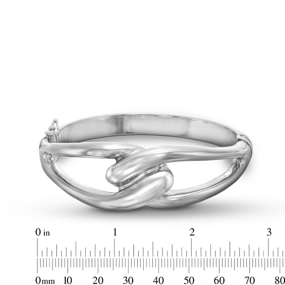 Interlocking Knot Bangle in Hollow Sterling Silver - 6.5"