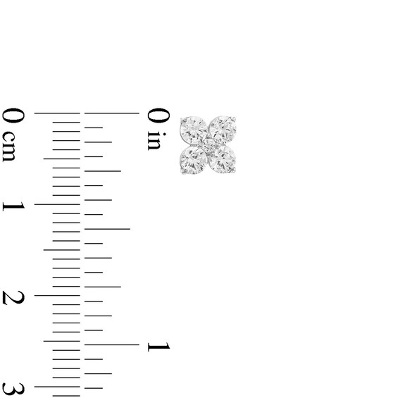 3/4 CT. T.w. Diamond Five Stone Flower Stud Earrings in 10K White Gold