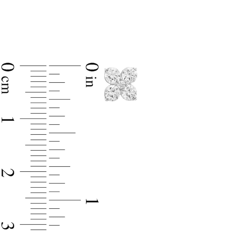 Main Image 3 of 3/4 CT. T.W. Diamond Five Stone Flower Stud Earrings in 10K White Gold