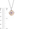 Thumbnail Image 6 of Enchanted Disney Lab-Created Sapphire, Onyx and Diamond Rose Two Piece Pendant Set in Sterling Silver and 10K Rose Gold